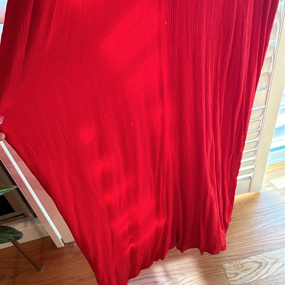 Red linen Lovestitch summer dress, beach or pool cover up - Picture 5 of 6